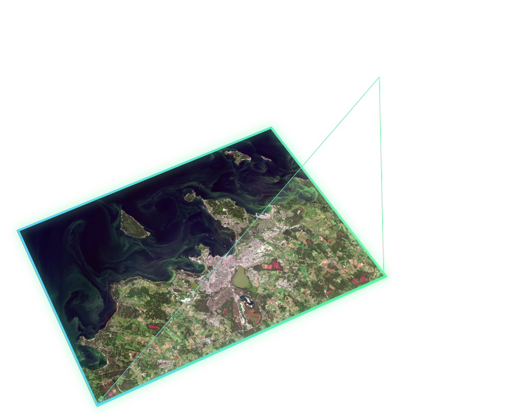 Satellite showing section of land